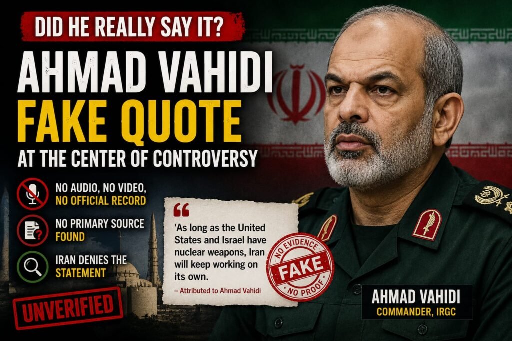 Ahmad Vahidi fake quote
